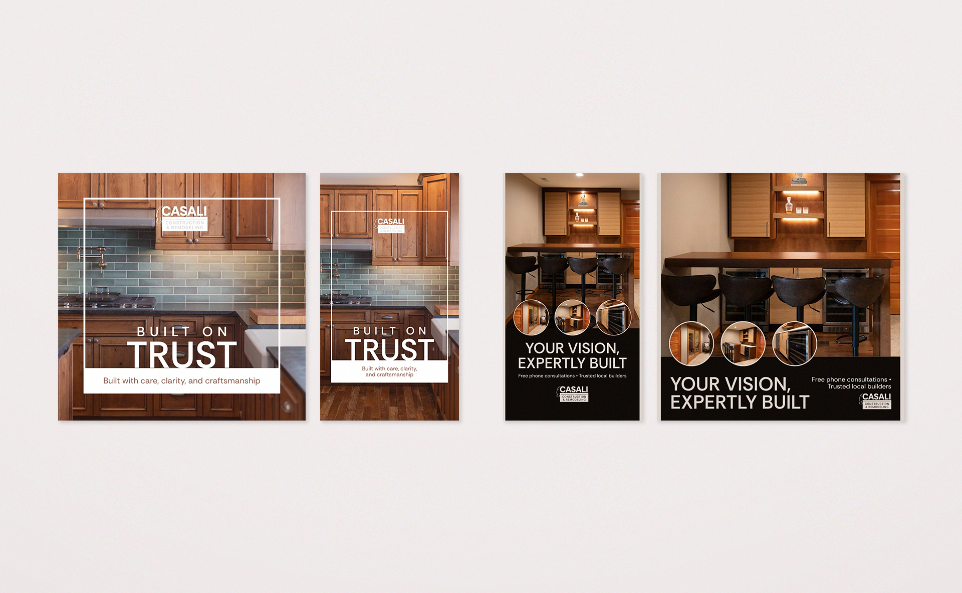 Casali remodeling ads featuring kitchen interiors and promotional messaging.