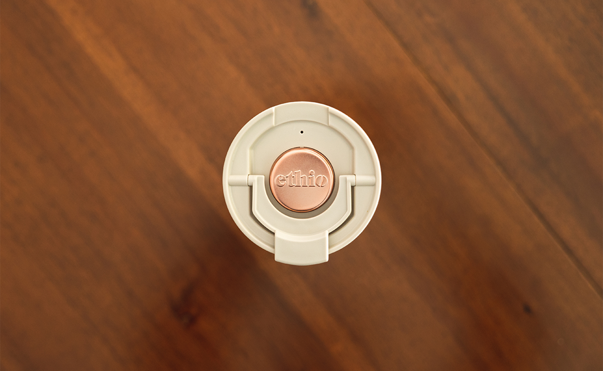 The top view of a white Ethio cup.