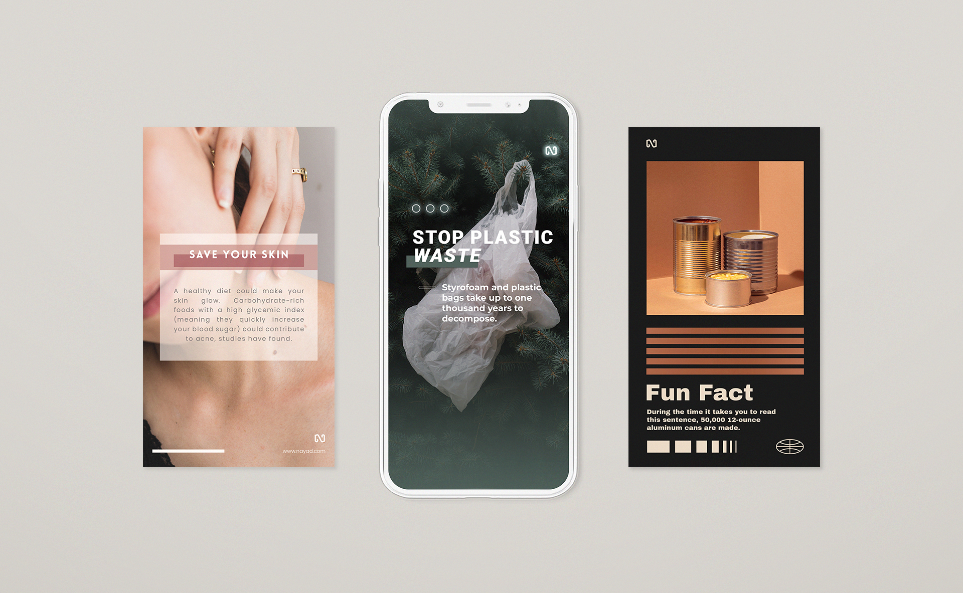 Instagram stories featuring fun facts designed with corresponding visuals.